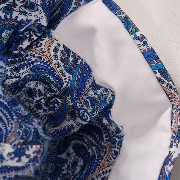 💖💖💖Scrub Cap blue Teal paisley, with buttons to hold mask on. New - Picture 5 of 8